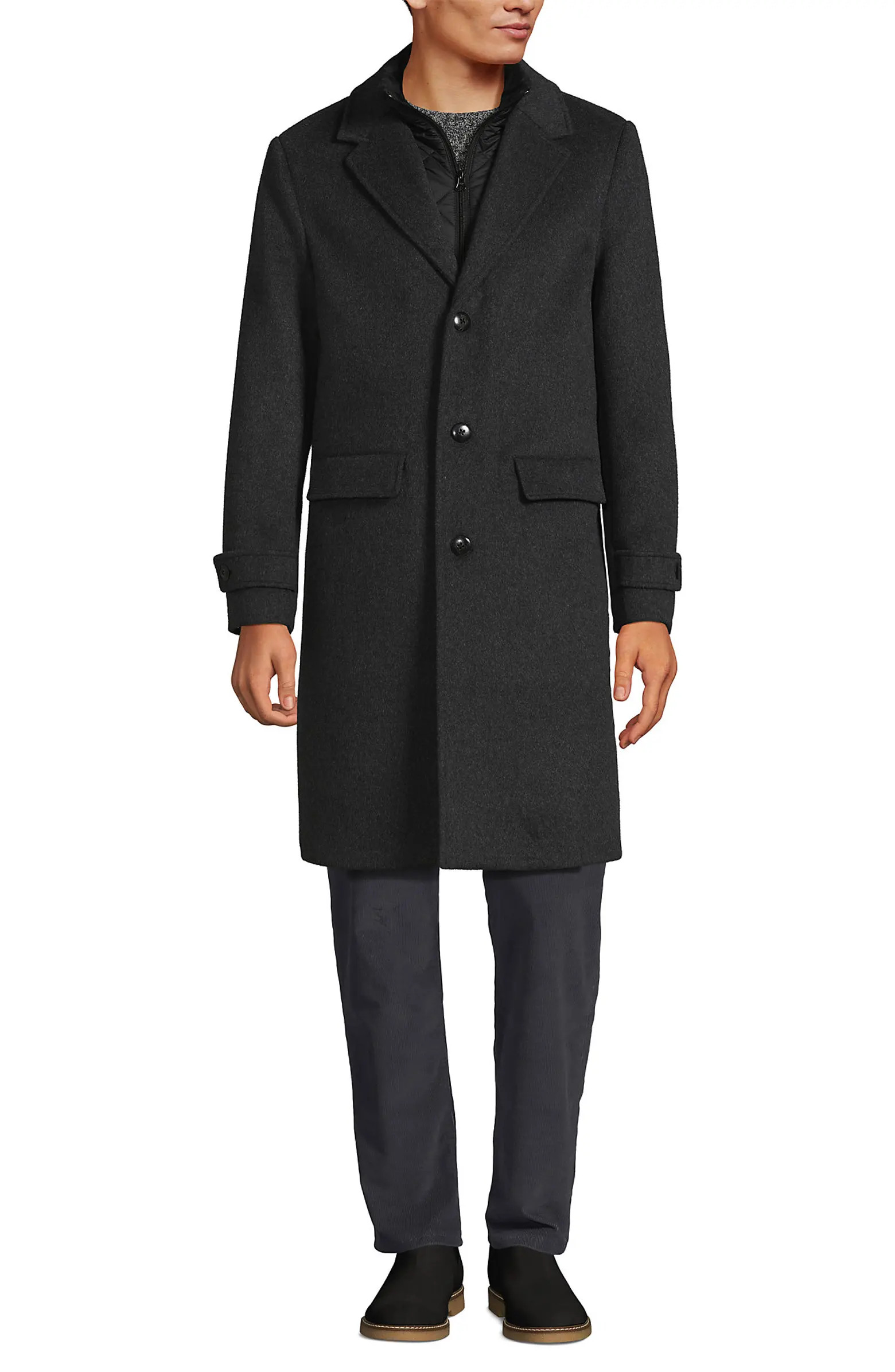 Lands' End Wool Blend Top Coat | Nordstrom | Nordstrom