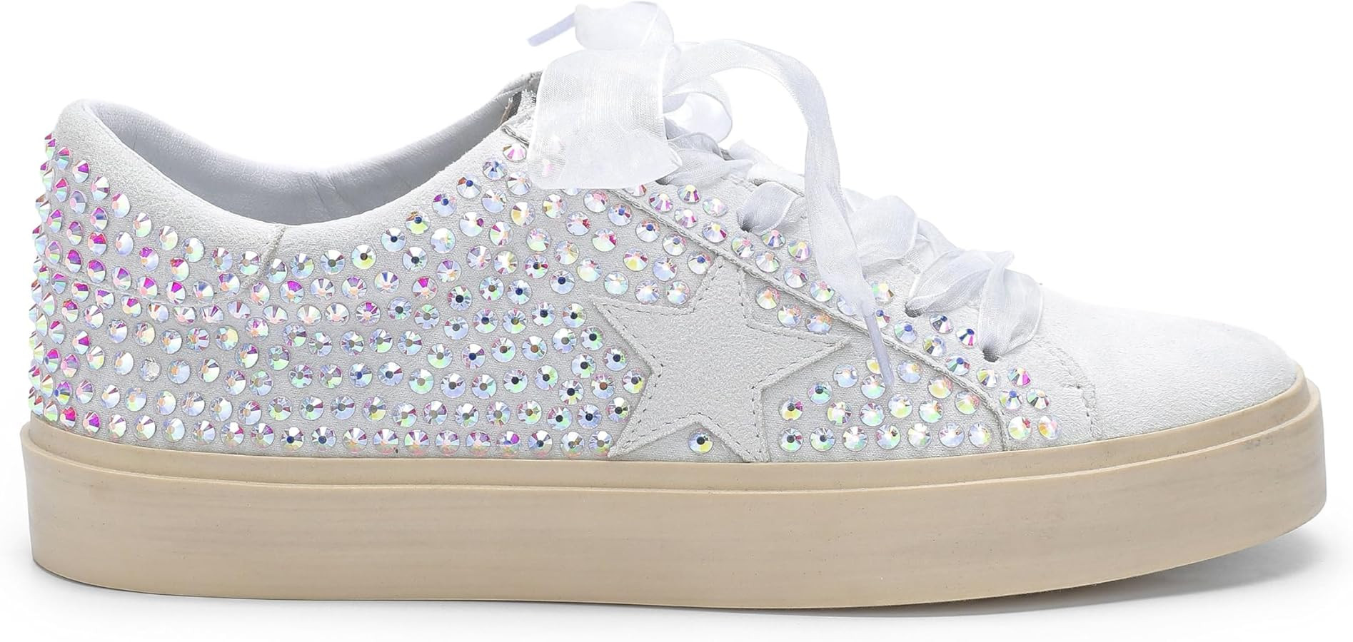 Mi.iM Gaby Rubber Sole Lace-up Snake Print Suede Star Sneakers | Amazon (US)