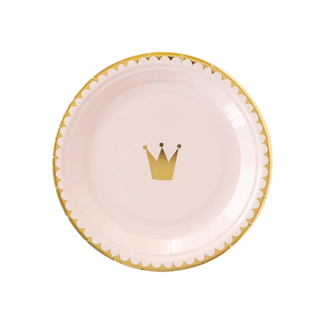 Princess Plates Pink & Gold Paper Plates Pink Birthday Party Princess Party Supplies Princess Bab... | Etsy (US)