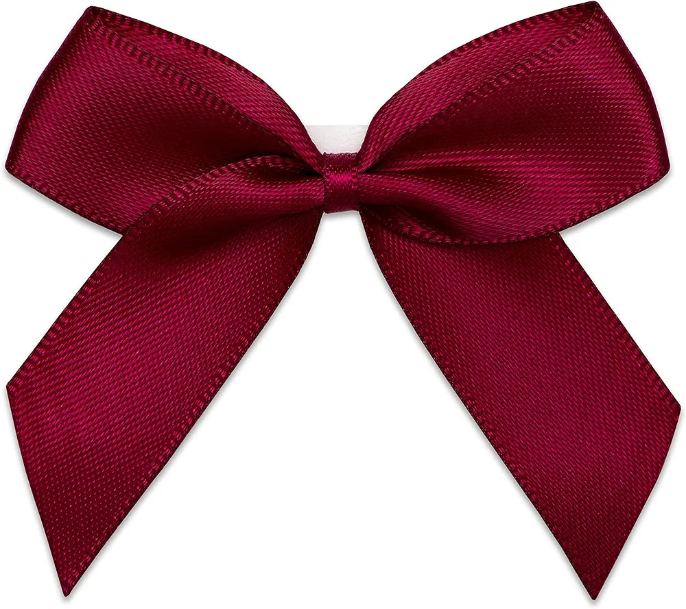 Italian Options Satin Ribbon Bows Self Adhesive 12-Piece Pack, 5 cm Bow Width, Burgundy | Amazon (UK)