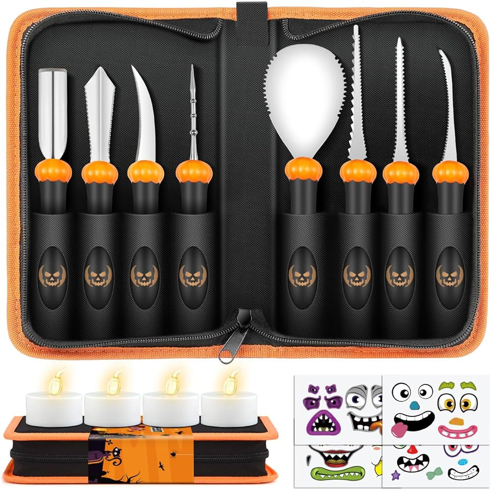 FUNNYB&G Pumpkin Carving Tools Kit Halloween - 16 PCS Professional Pumpkin Carving Set For Kids O... | Amazon (US)