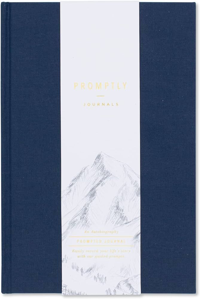 Promptly Journals, My Autobiography: From Birth to Golden Years (Navy Blue, Linen) | Prompted Aut... | Amazon (US)