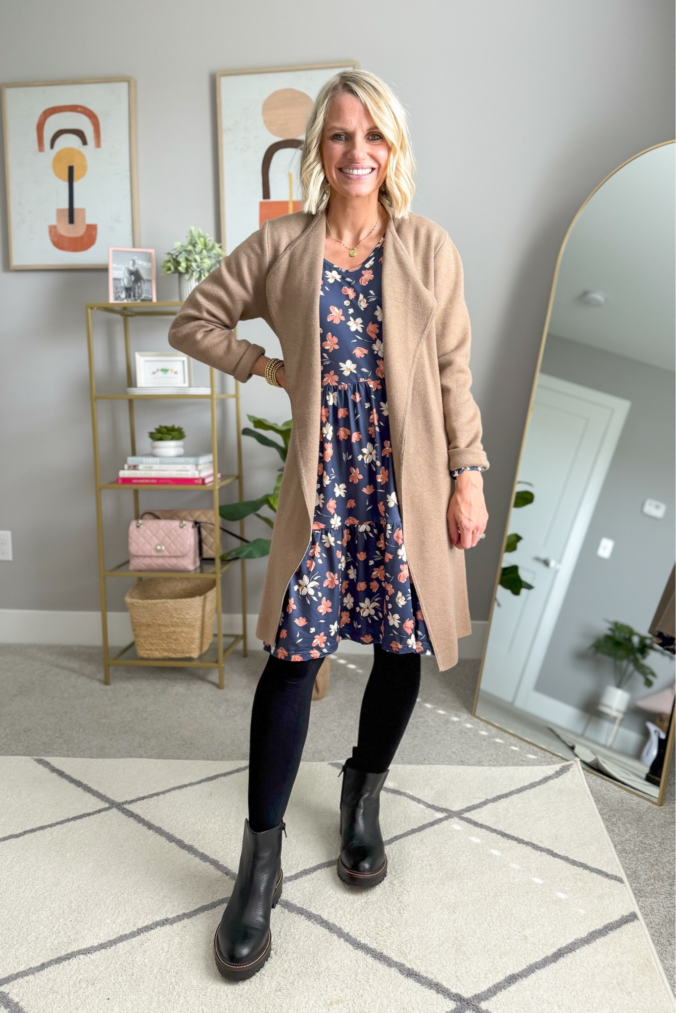 How to wear a fall dresses in the winter. Dress- small || cardigan- small 

#LTKStyleTip #LTKFindsUnder100 #LTKHoliday