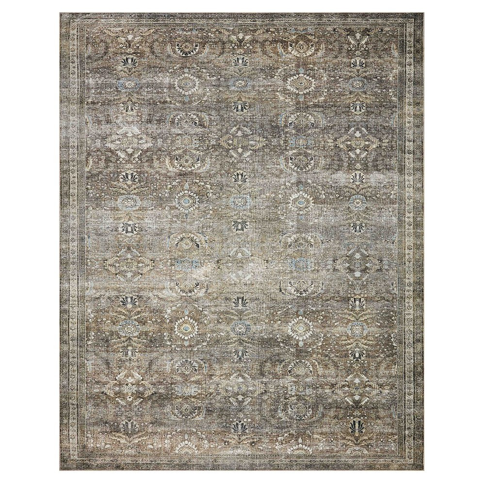 Loloi Layla Global Bazaar Grey Moss Patterned Rug - 2'3""3x9 | Kathy Kuo Home