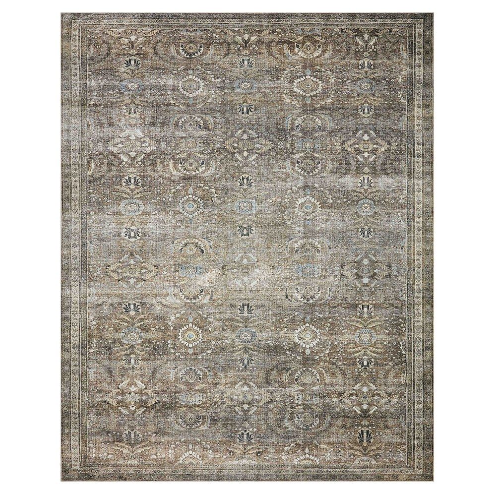 Loloi Layla Global Bazaar Grey Moss Patterned Rug - 2'3""3x9 | Kathy Kuo Home