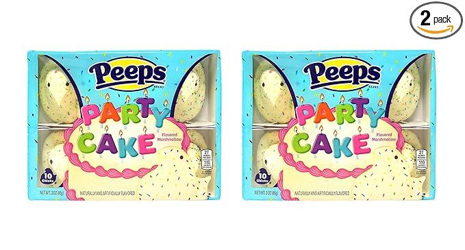 Party Cake Flavored Easter Peeps Marshmallow Chicks Candy Basket Stuffers, 3 Ounces, Pack of 2 | Amazon (US)