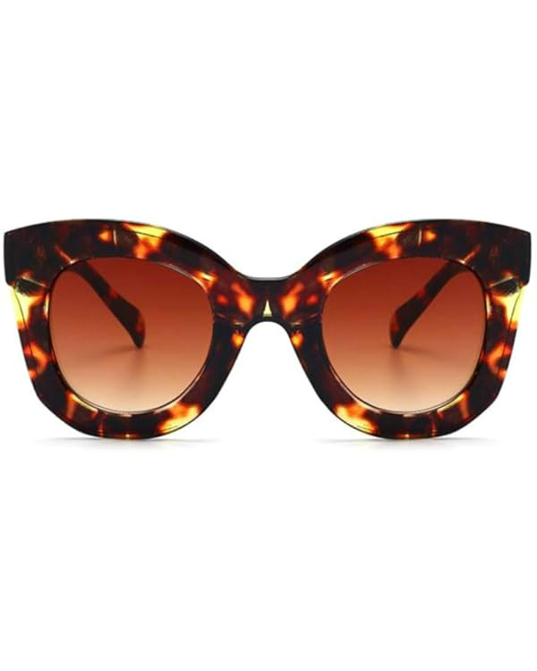 Freckles Mark Thick Fashion Butterfly Sunglasses for Women Trendy Round Cat Eye Sun Glasses | Amazon (US)