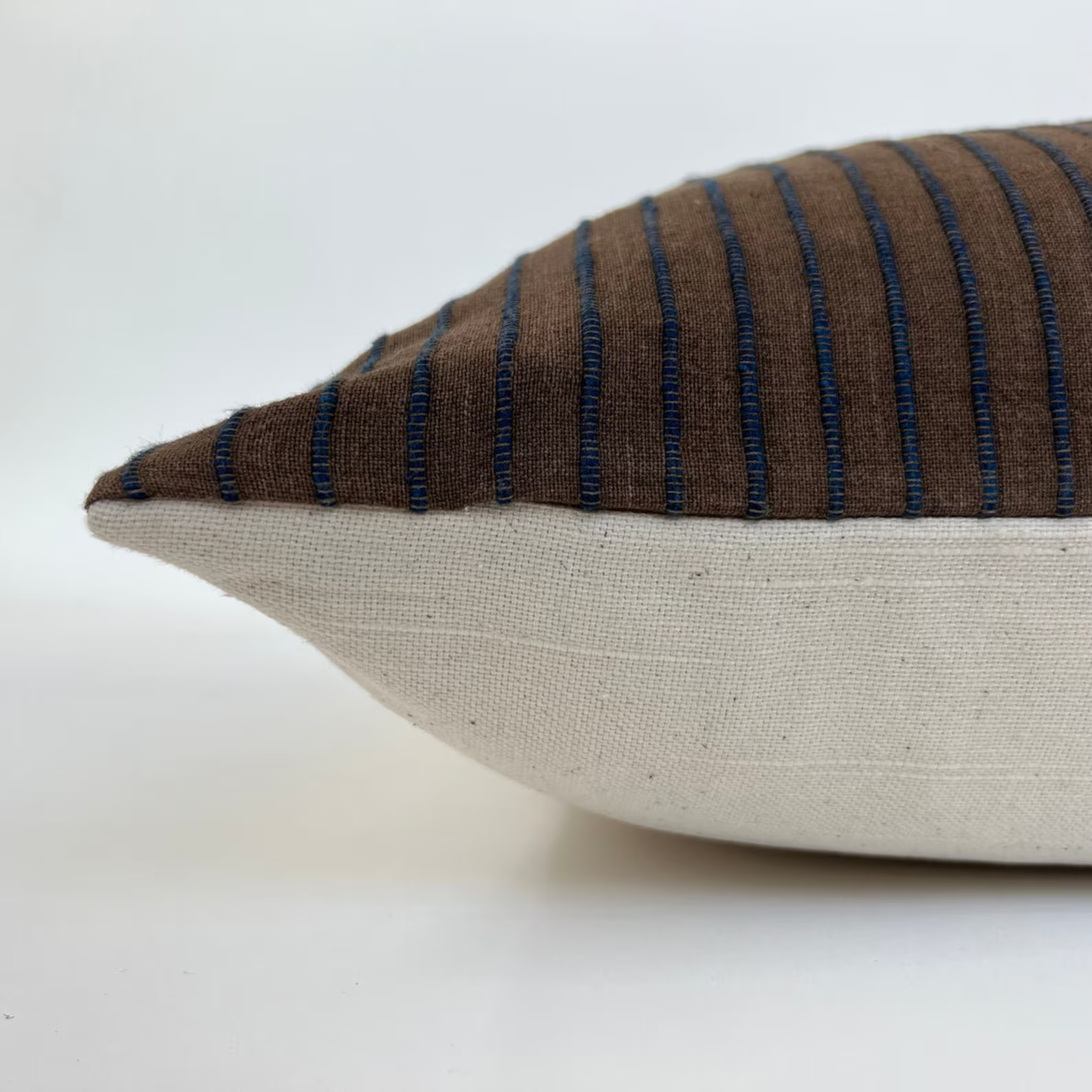 Woven Rust Brown and Navy Cotton Linen Pillow Cover: Minimalist Modern Home Decor | Etsy (US)