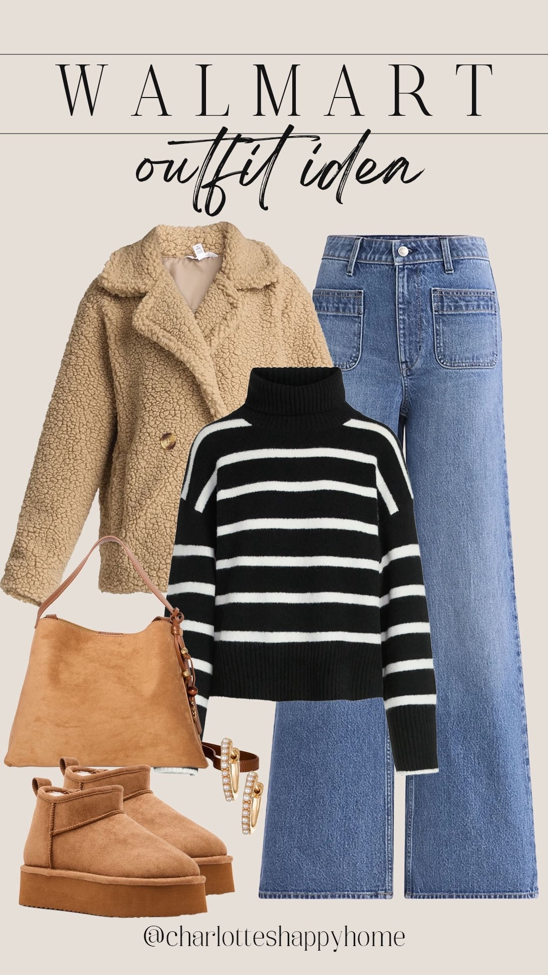 Walmart comfy cute fall/winter/holiday outfit idea! 

#walmartfashion

Walmart fashion. Walmart new arrivals. Walmart cozy sweater. Walmart striped turtleneck sweater. Walmart Sherpa coat. Walmart denim. Walmart wide leg jeans. Walmart holiday shopping outfit idea. Black Friday shopping outfit. Casual Thanksgiving outfit idea  

#LTKFindsUnder100 #LTKHoliday #LTKStyleTip