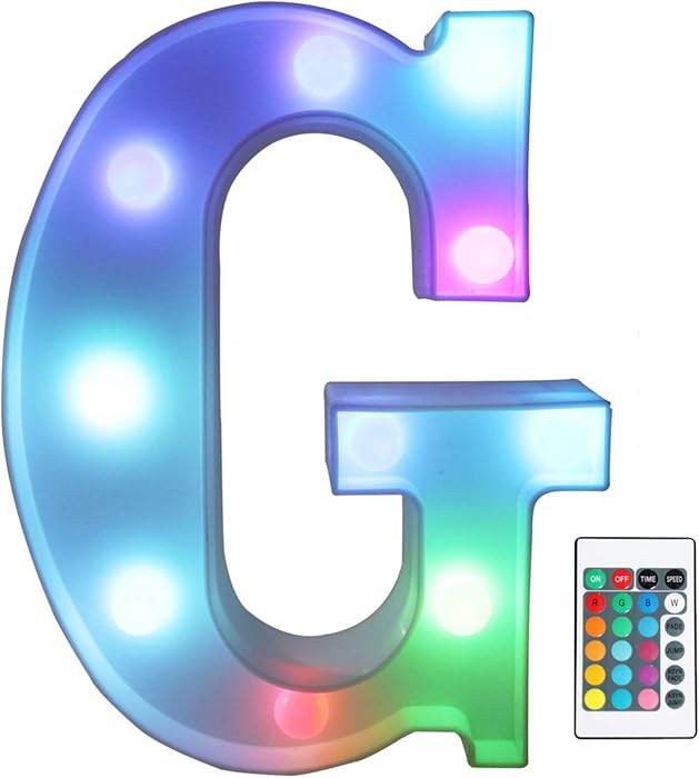 Colorful LED Marquee Letter Lights with Remote \u2013 Light Up Marquee Signs \u2013 Party Bar Let... | Amazon (US)