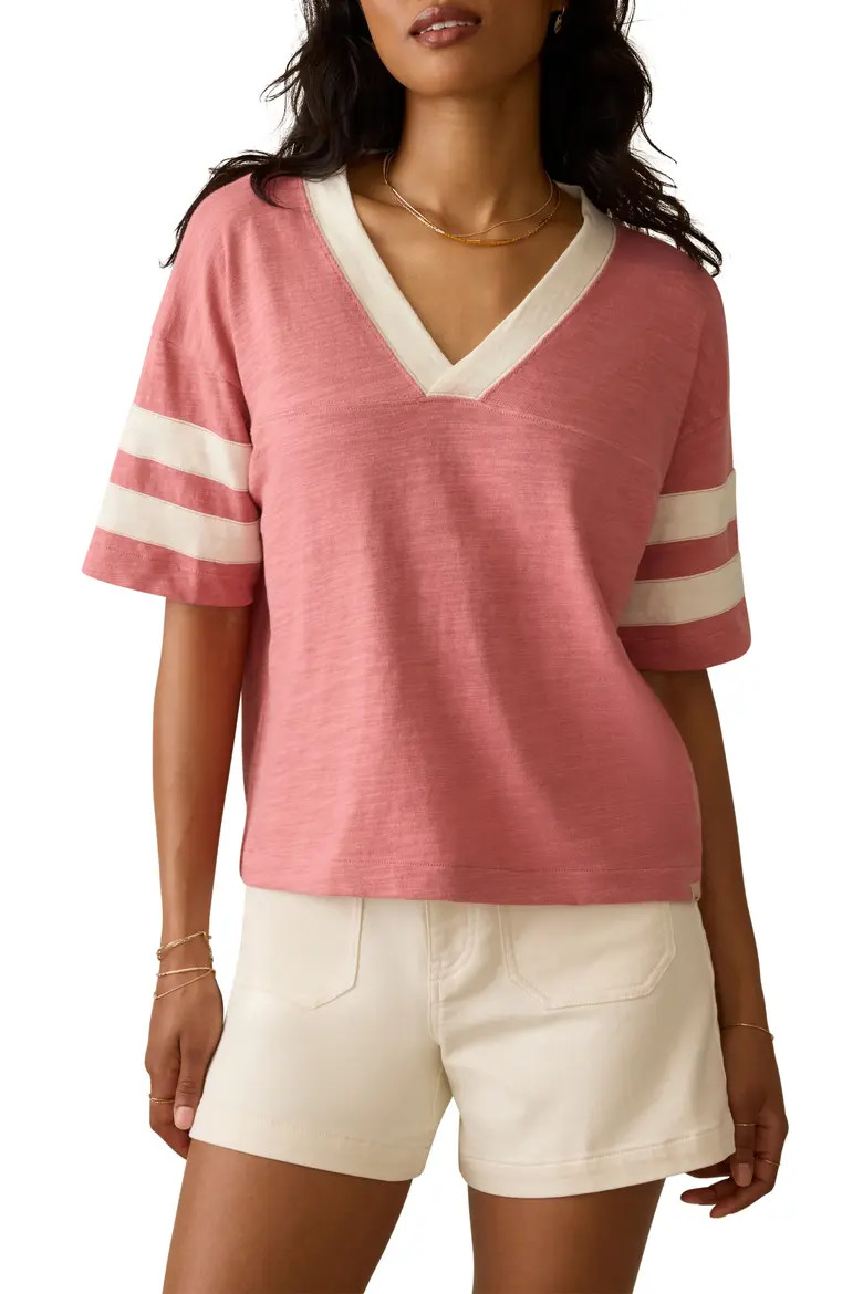 Faherty Varsity Stripe Organic Cotton T-Shirt (Women) | Nordstrom | Nordstrom