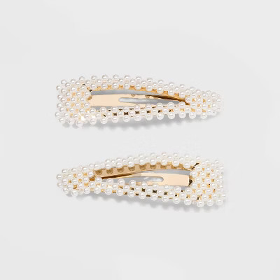 Pearl Cultura Hair Clips and Pins - A New Day™ White/Gold | Target