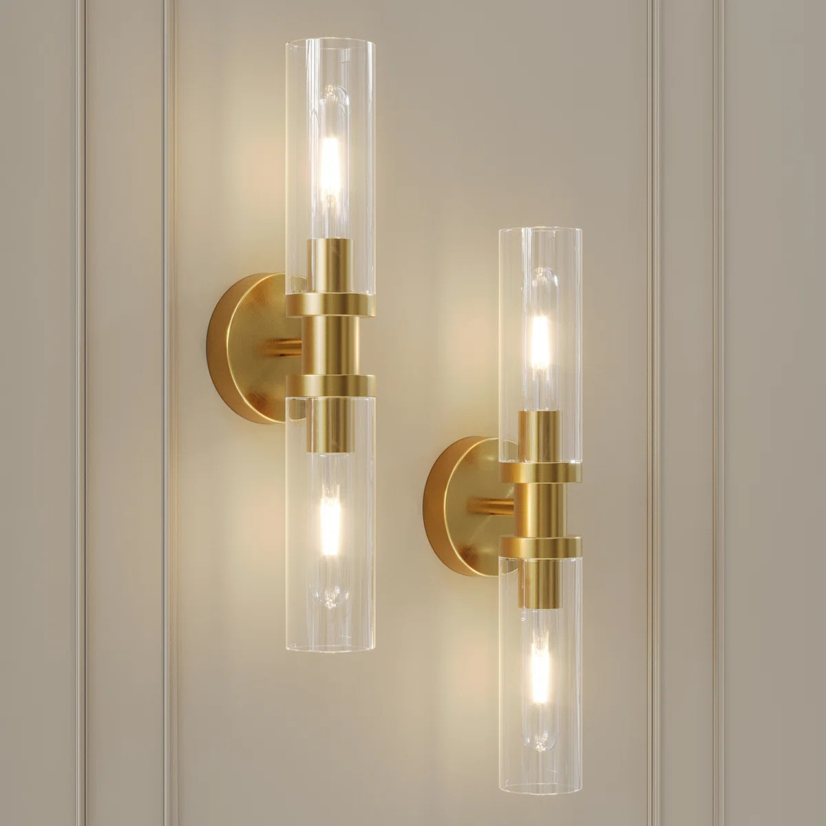 16.5" Rechargeable Wall Sconce with Remote and Bulb Included (Set of 2) | Wayfair North America