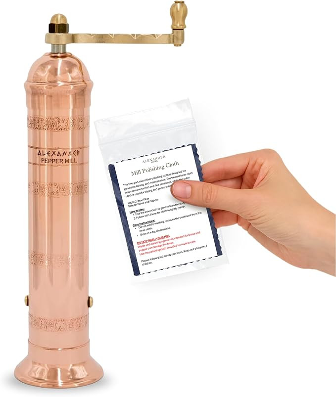 The Original Greek Pepper Mill 9 Inch Tall | European Pepper Mill Grinder with Crank Handle | Man... | Amazon (US)