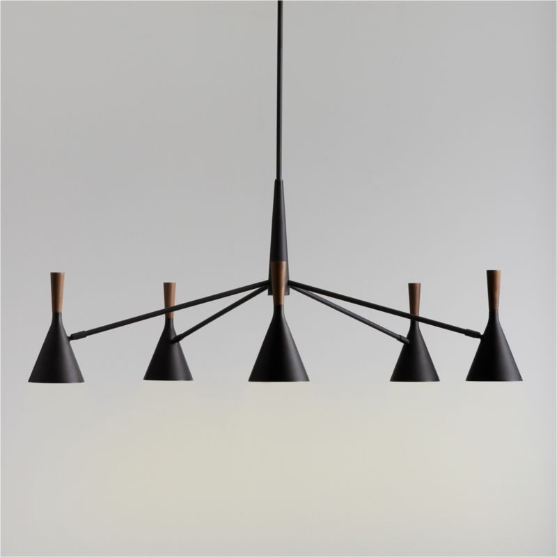 Weston Black Mid-Century Modern Chandelier Light + Reviews | Crate & Barrel | Crate & Barrel
