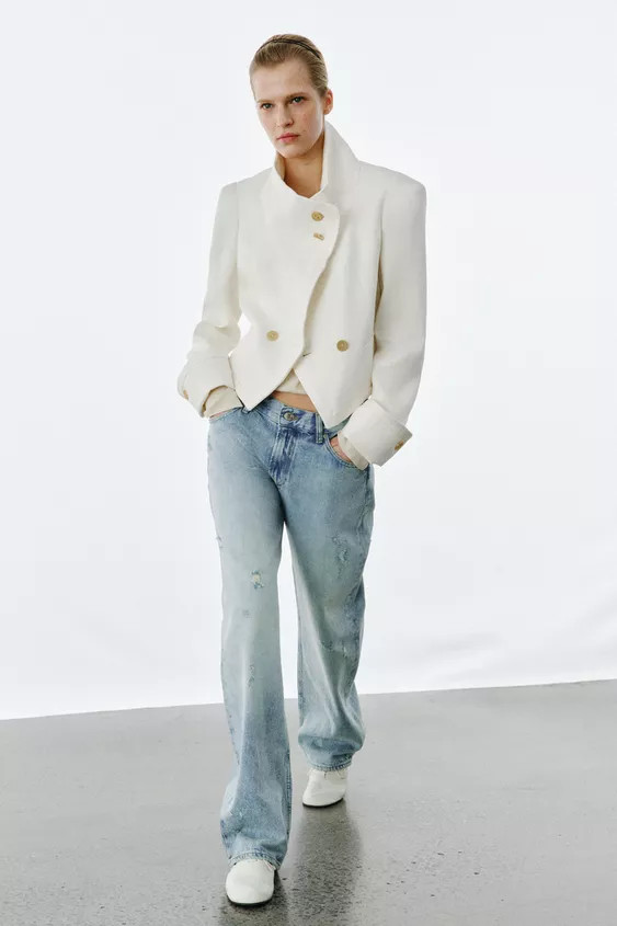 ZW COLLECTION LIMITED EDITION CONTRASTING CROPPED JACKET | Zara US