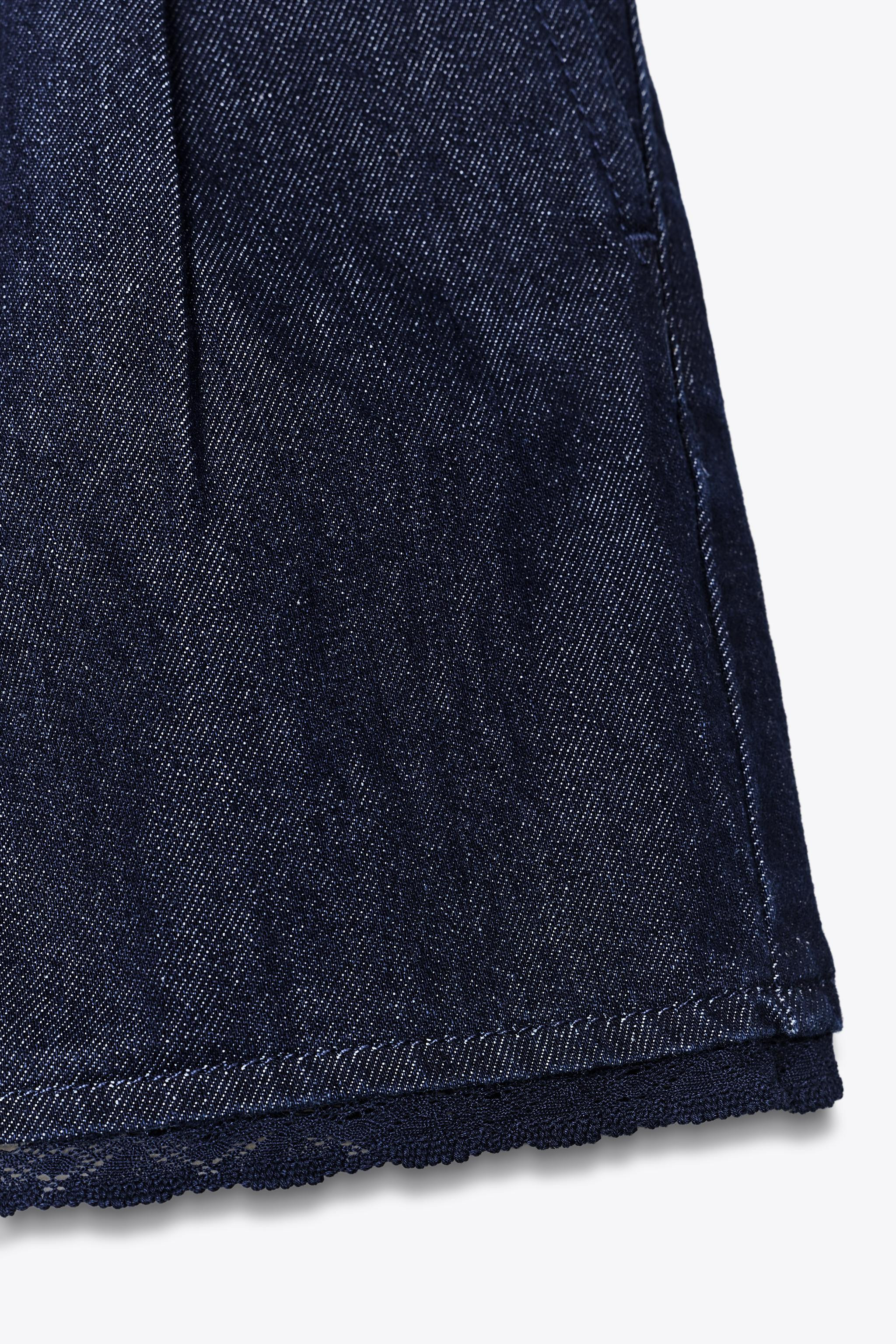 1975 LACE DENIM BERMUDA SHORTS | Zara US