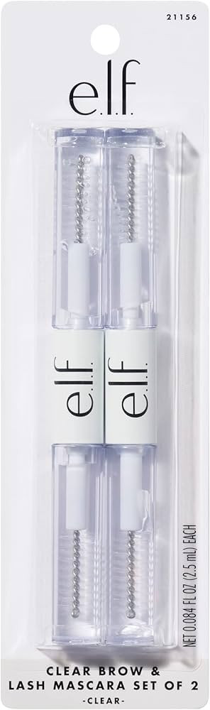 e.l.f. Clear Lash & Brow Mascara 2-Pack, Conditioning Clear Brow & Lash Gel For Grooming, Definin... | Amazon (US)