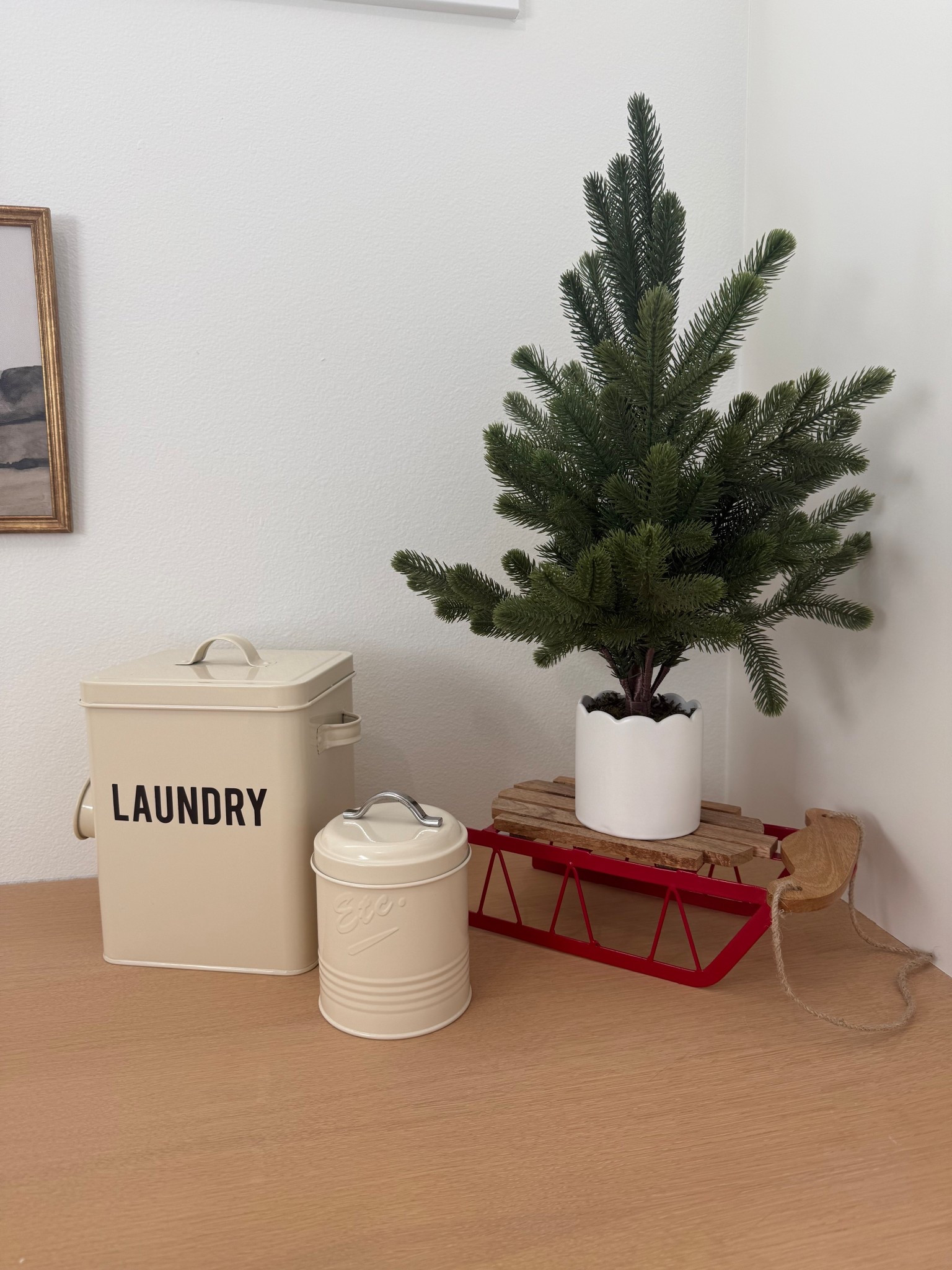 Faux winter Christmas tree in white scalloped pot!

#LTKHome #LTKSeasonal #LTKHoliday