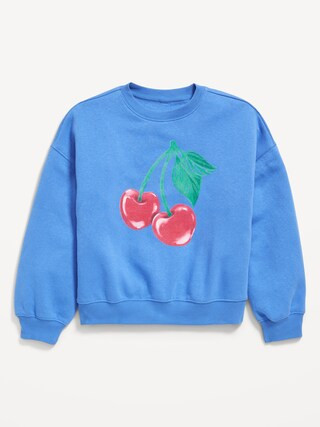 Favorite Fleece Oversized Graphic Tunic Sweatshirt for Girls | Old Navy (US)