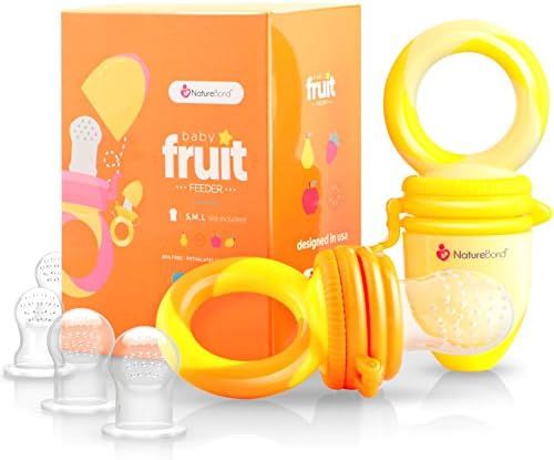 NatureBond Baby Food Feeder/Fruit Feeder Pacifier (2 Pack) - Infant Teething Teether | Includes Addi | Amazon (US)