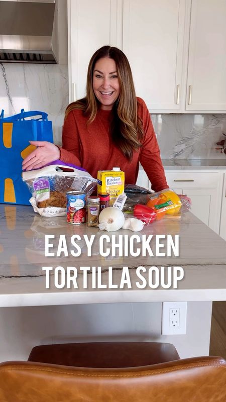 Easy Chicken Tortilla Soup with ingredients from @walmart 

Ingredients: 
-3 Tri-Color Bell Peppers
-1/2 Poblano Pepper
-1 onion
-3 cloves garlic
-2 Tbsp Chili Powder
-1 Tbsp Cumin
-1 Rotisserie Chicken 
-2 cans fire roasted tomatoes
-1 cartons chicken stock

For Garnish
- corn tortillas 
-lime
-avocado 
- grated cheese 

Dice bell peppers, poblano, onion and garlic. Sauté in olive oil until soft. Add 2 32 oz cartons of chicken stock and 2 cans of fire roasted tomatoes and spices. Let simmer for 15 min. shred rotisserie chicken. Add chicken and let cook for 15-20 more min. serve with chips, avocado and cheese. 

#LTKSeasonal #LTKVideo #LTKhome