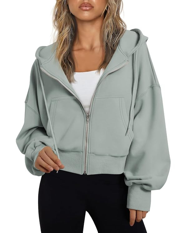 Trendy Queen Womens Zip Up Hoodies Cropped Jackets Fall Outfits 2026 | lightweight comfort materi... | Amazon (US)