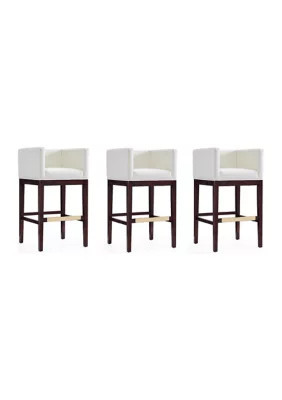 Manhattan Comfort Kingsley Barstool -Set of 3, Ivory | Belk