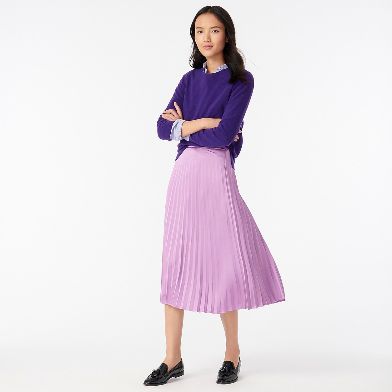 Tall swishy pleated midi skirt | J. Crew US