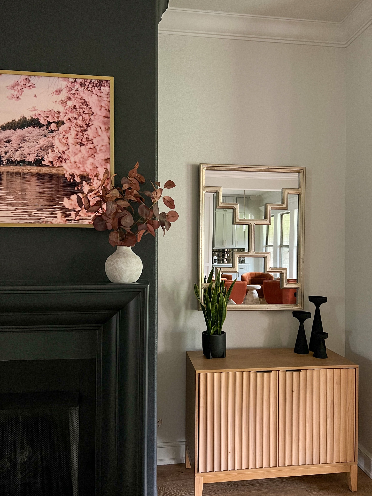 I love this reflective little corner in my living room. Be prepared to see lots of moody and rich colors like rust and maroon for fall! 

Living room decor, home design, interior styling 


#LTKhome