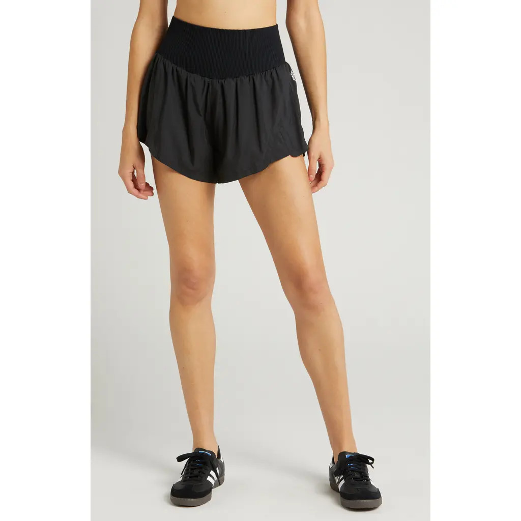 Free People FP Movement Carpe Diem Water Resistant Shorts in Black at Nordstrom, Size Medium | Nordstrom