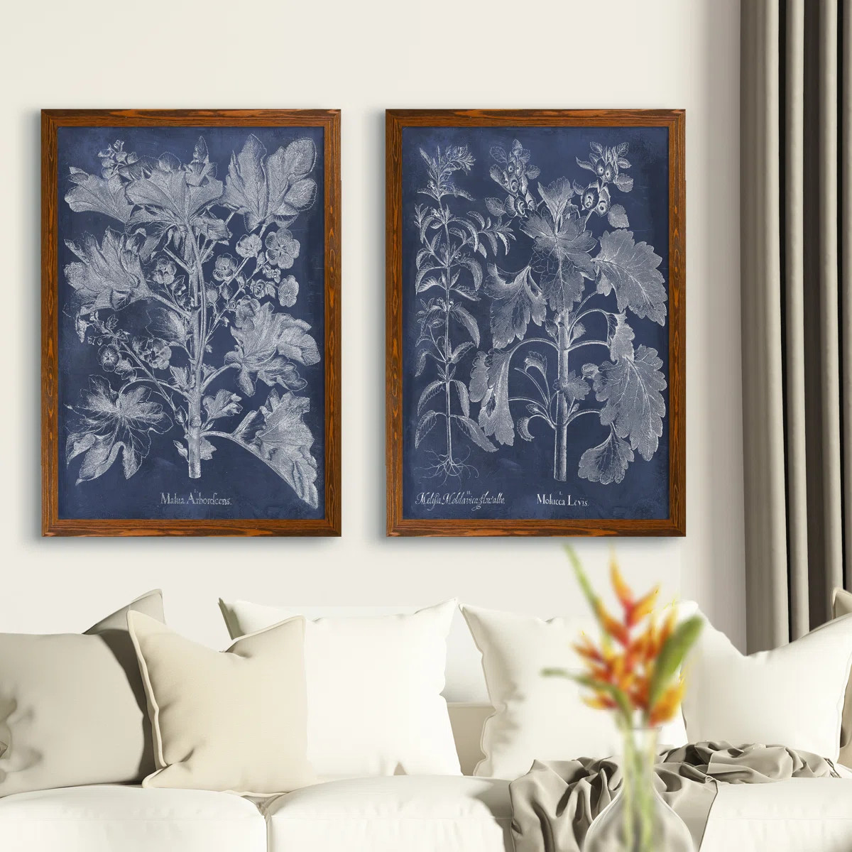 " Besler Leaves In Indigo I " 2 - Pieces | Wayfair North America