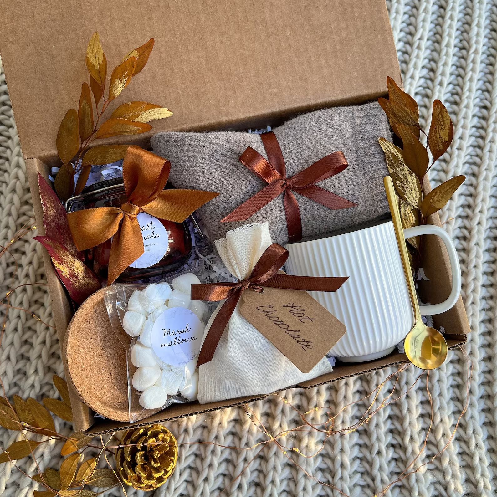 Fall Gift Box Warm Gift Thankful for You Hygge Gift Basket - Etsy | Etsy (US)
