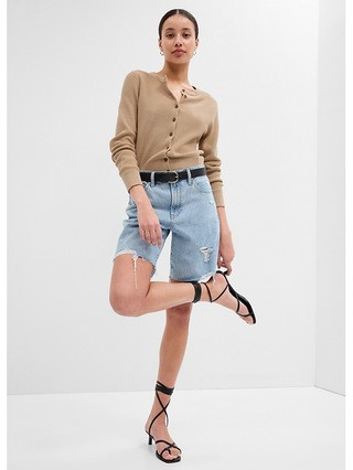 Ribbed Crewneck Cardigan | Gap Factory