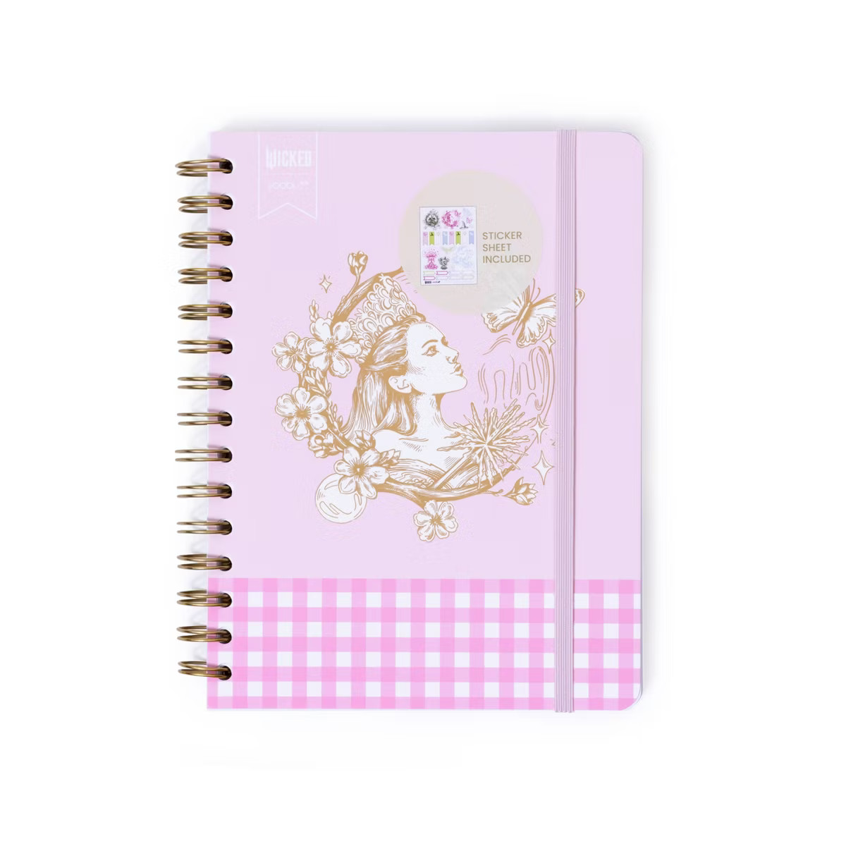 Wicked x Yoobi Journal Glinda 6"x8" Lined Spiral Softcover Notebook with Elastic Band and Sticker... | Target