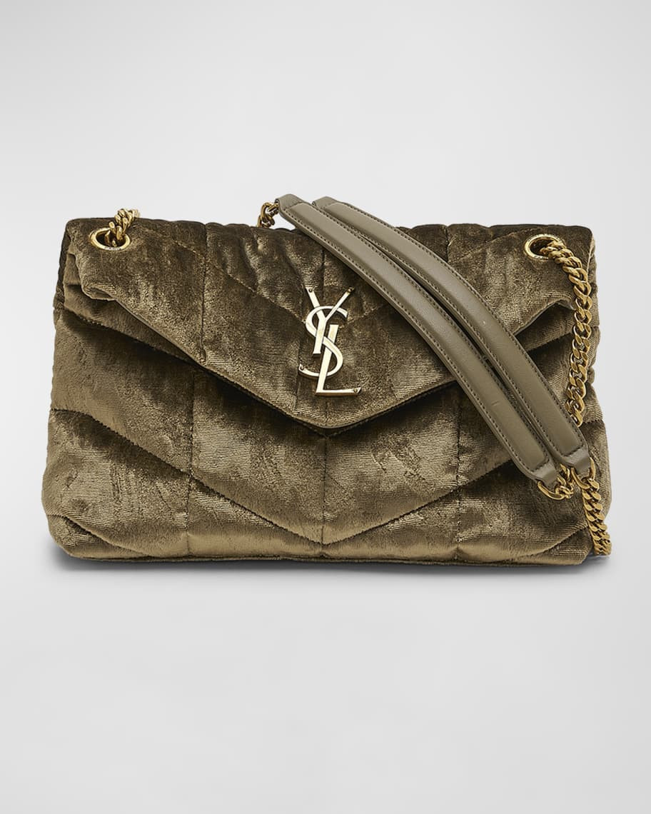 Saint Laurent YSL Small Puffer Velvet Chain Shoulder Bag | Neiman Marcus