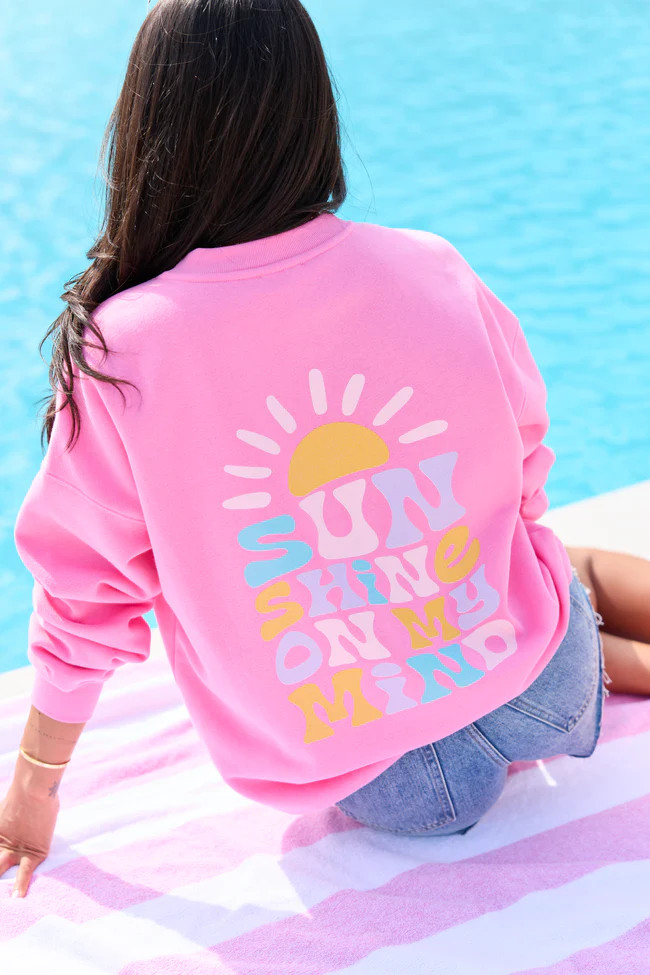 Sunshine On My Mind Pink Graphic Sweatshirt | Pink Lily