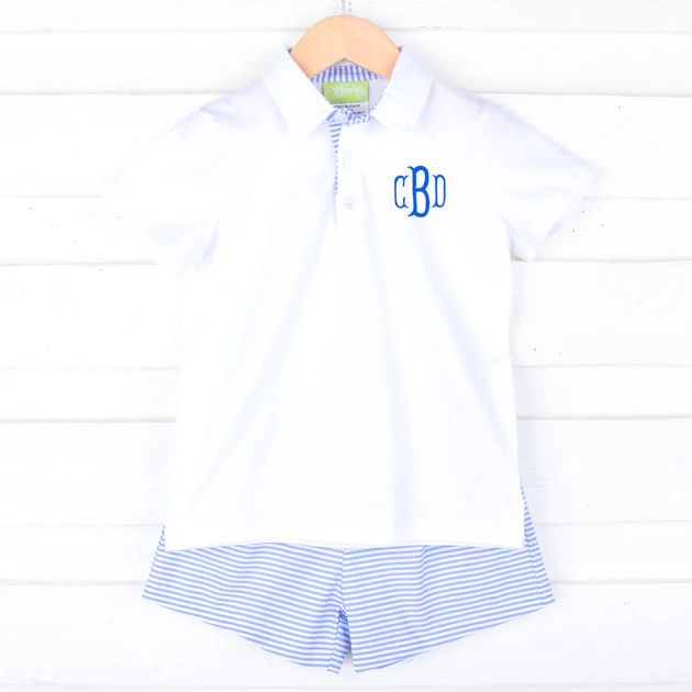 Darling Blue Polo Short Set | Classic Whimsy