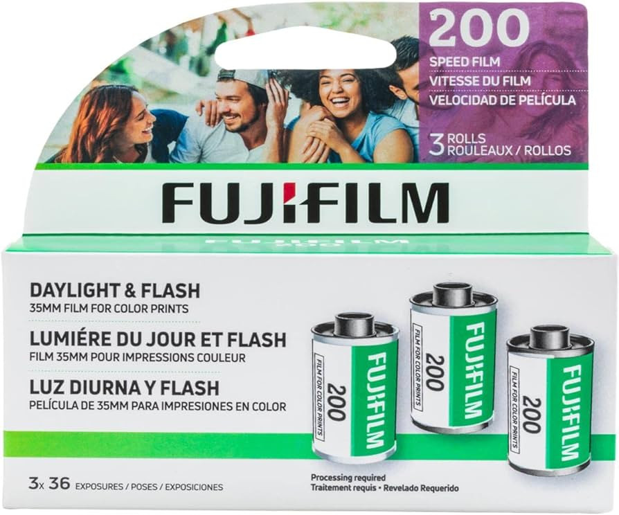 Fujifilm Fujicolor 200 Color Negative Film (35mm Roll Film, 36 Exposures, 3-Pack) | Amazon (US)