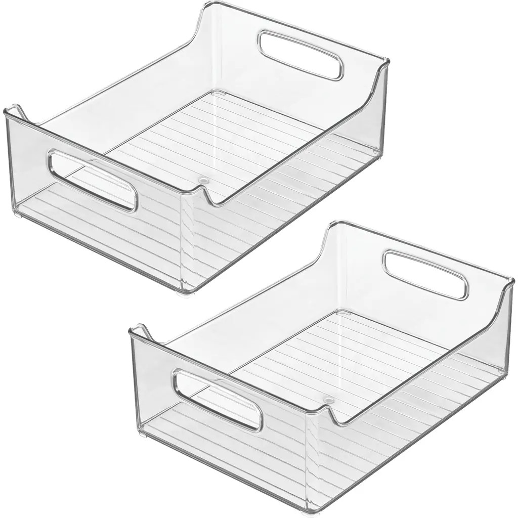 iDesign Plastic Stackable Pantry Bin with Handles, Set of 2, Clear, Made in USA at Nordstrom | Nordstrom