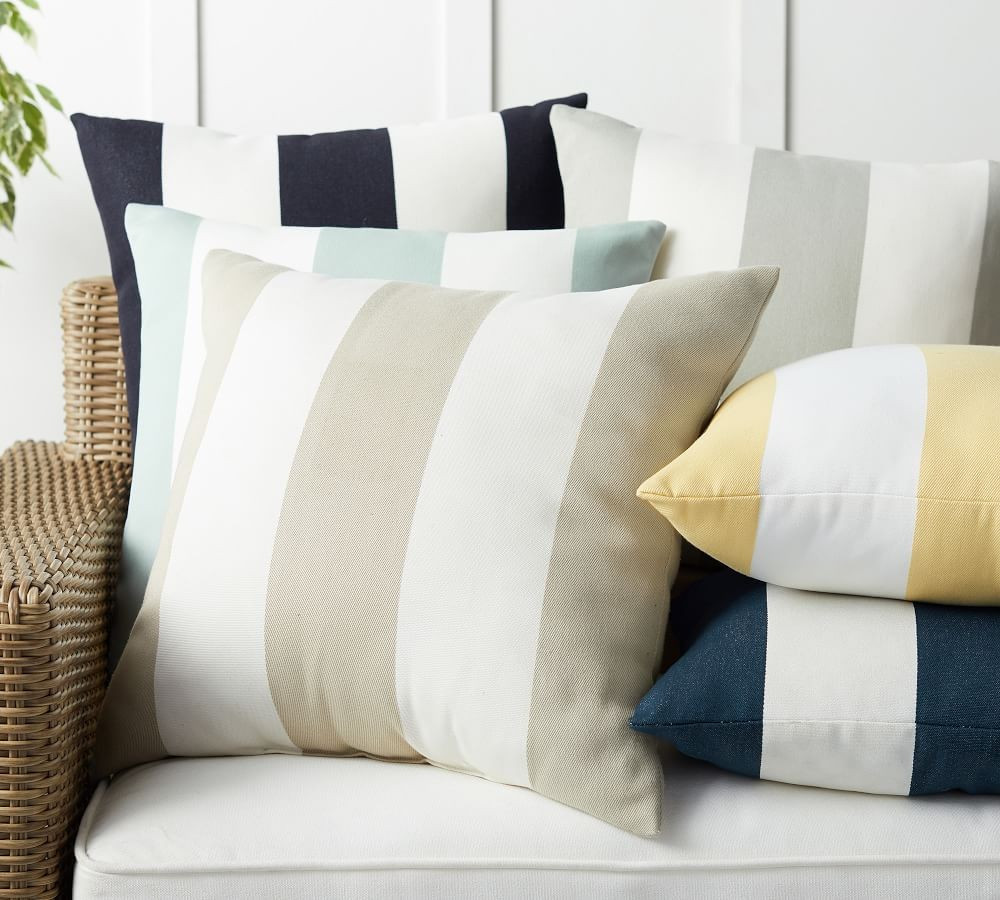 Classic Striped Indoor/Outdoor Pillows | Pottery Barn (US)