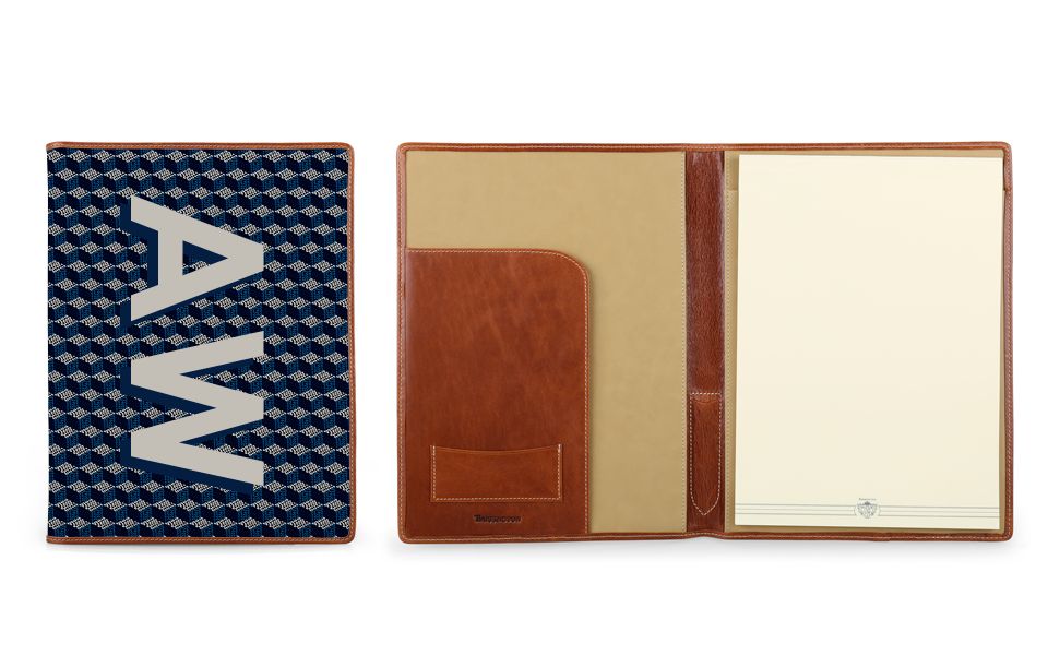 Legal Pad Portfolio - Monogram Stripe | Barrington Gifts