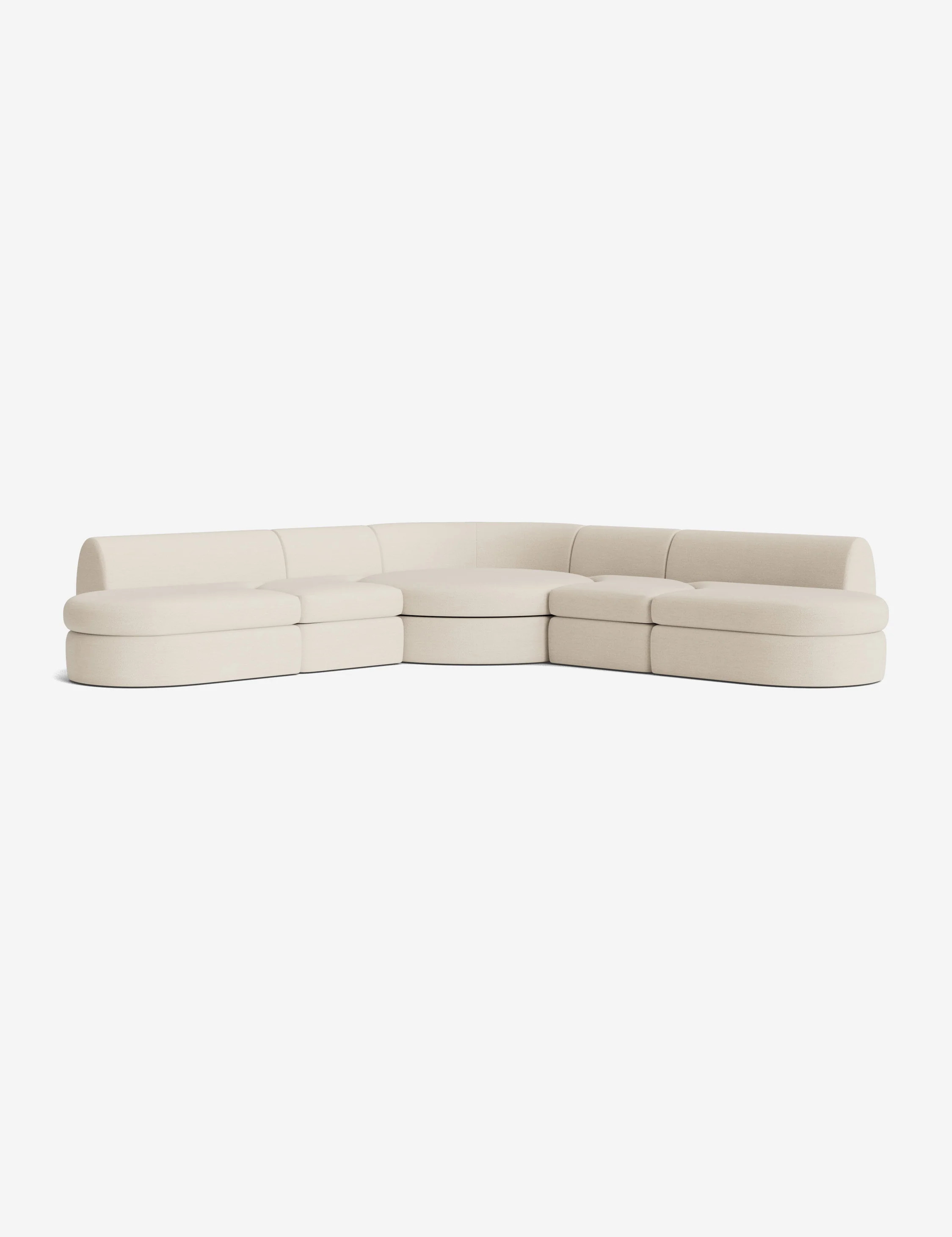 Buckley Modular Corner Sectional Sofa, Cream Performance Basketweave | Lulu and Georgia 