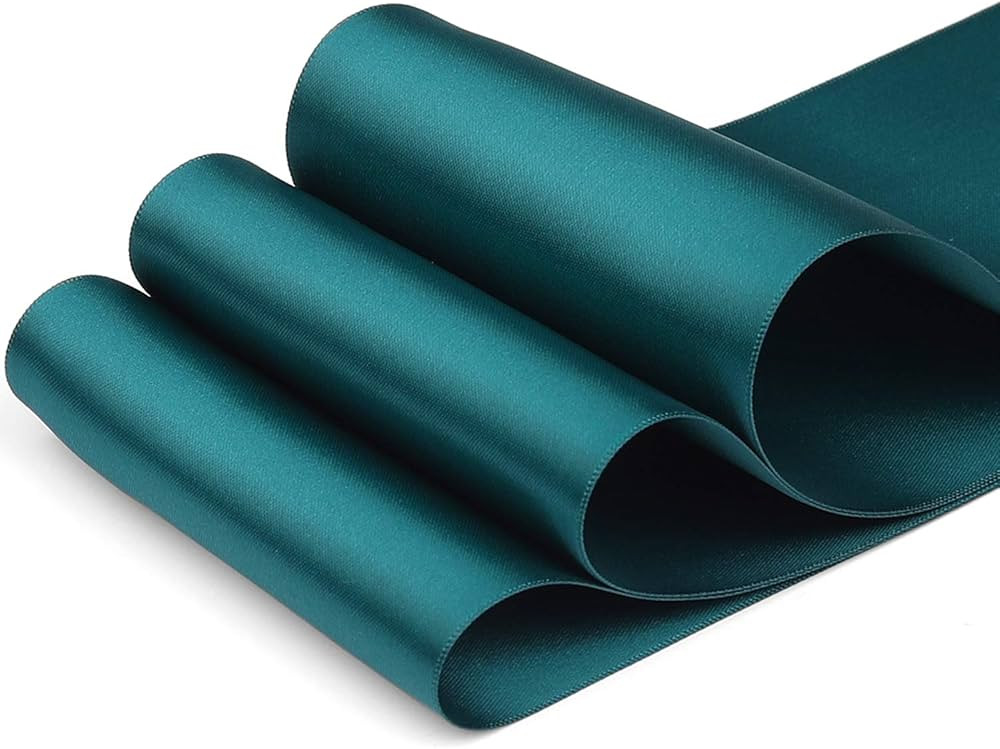 Humphrey's Craft 4 Inch Teal Double Faced Satin Ribbon - 5 Yards Variety of Color for Crafts Gift Wr | Amazon (US)