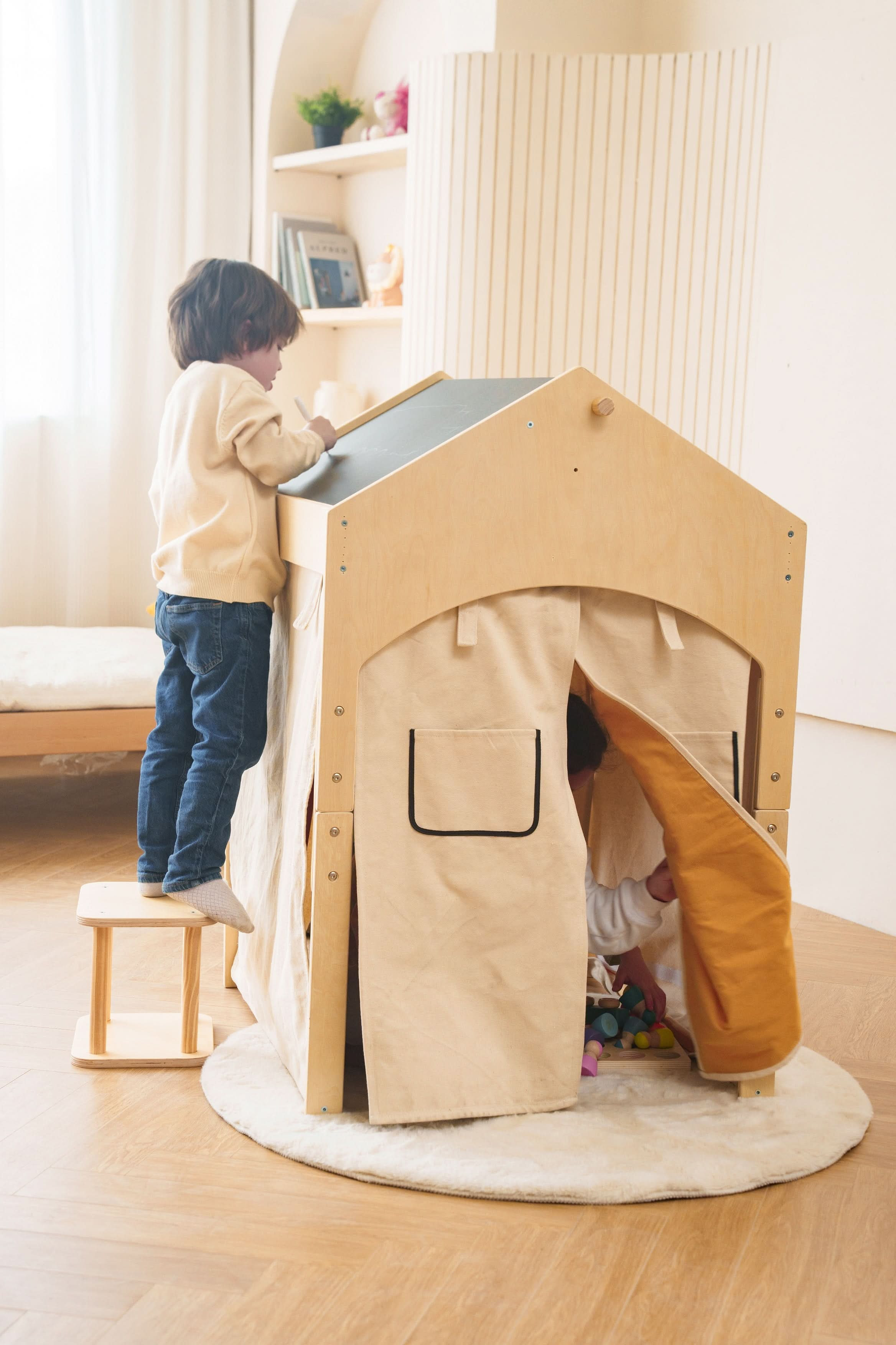Ash - Wood Adjustable Learning Tent with Desk and Chair | Avenlur