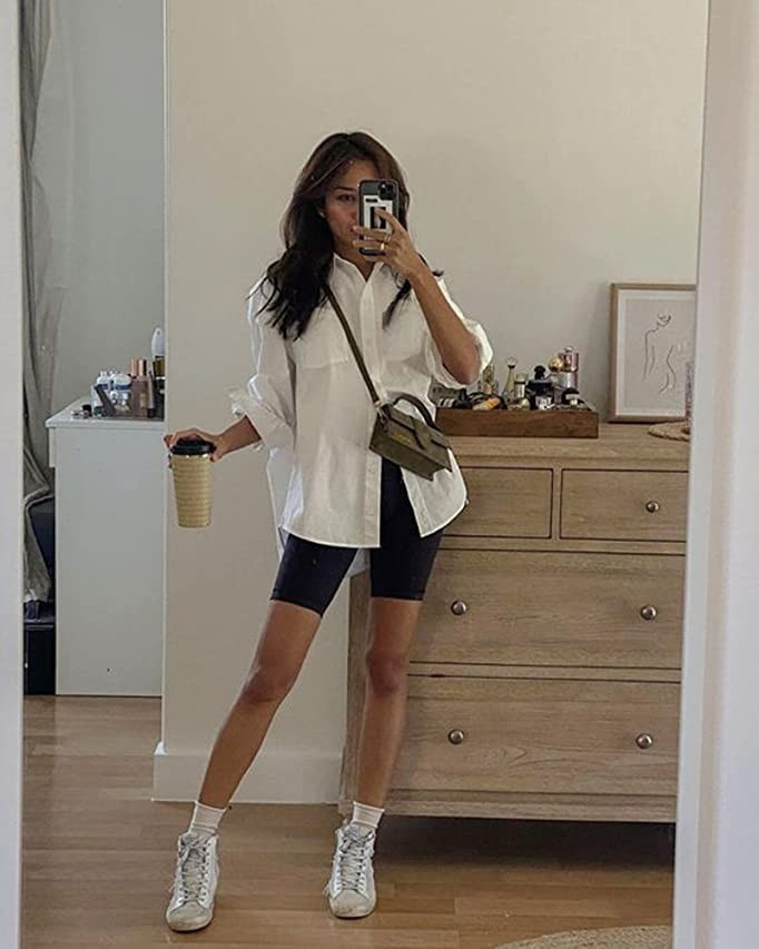 Hotouch Women Button Down Shirts Office Drop Shoulder Oversized Blouse Long Sleeve Boyfriend Shir... | Amazon (US)