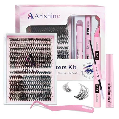 Lash Clusters Extension Kit: 280PCS Eyelash Clusters & Cluster Eyelash Extensions – 10-16mm D Curl Wispy DIY Lash Kit with Bond & Seal, Remover, Tweezers & Applicators – Thin Invisible Band | Amazon (US)