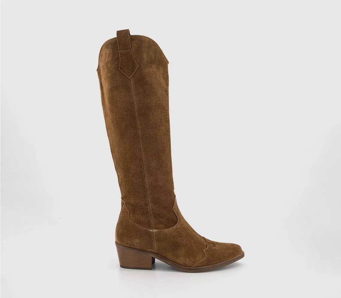 Kezia Heeled Western Knee Boots | Office Shoes (UK)