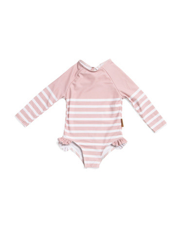 Infant Girls Ruffle Rash Guard One-piece Swimsuit | TJ Maxx