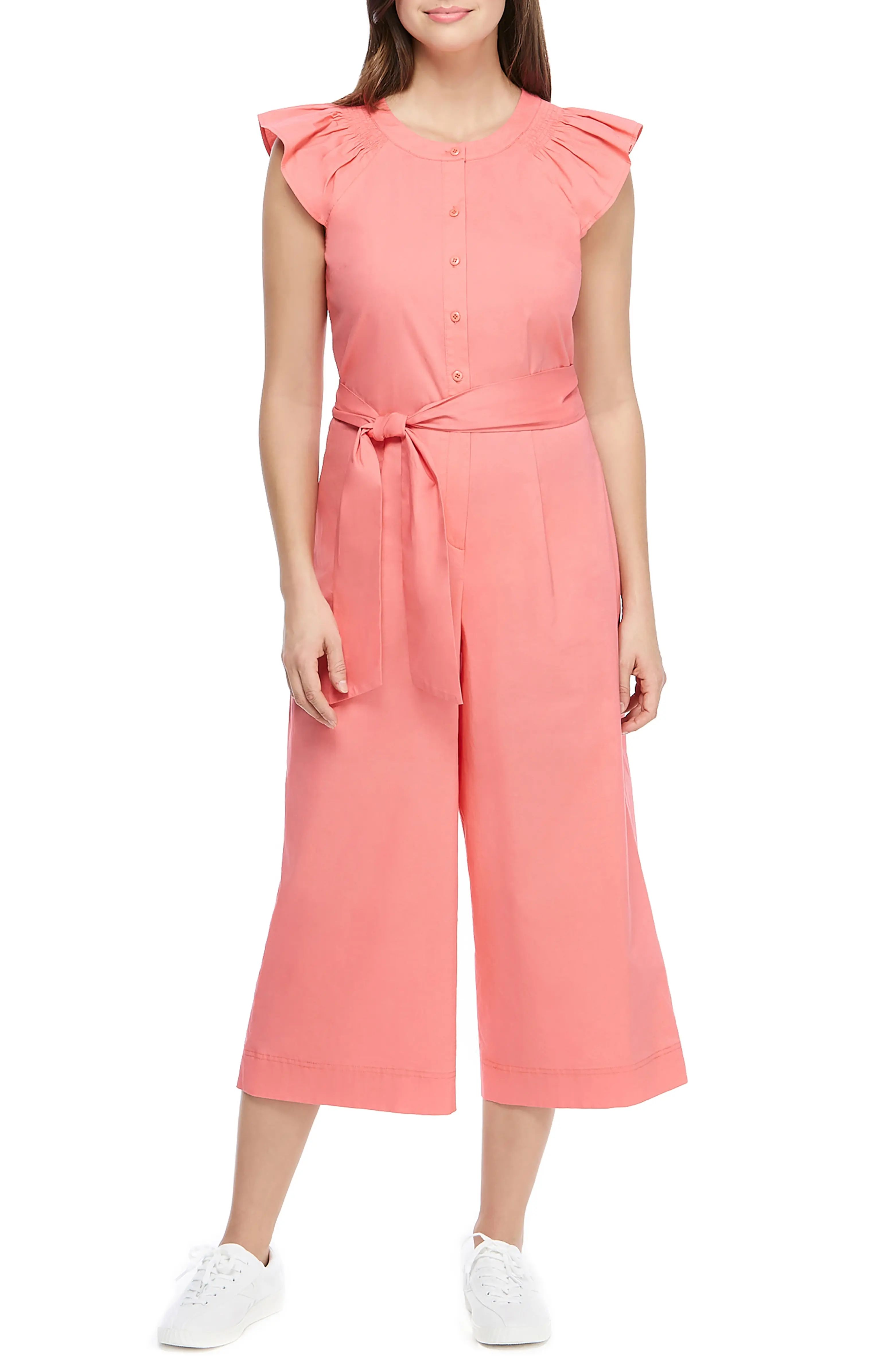 Saffron Flutter Sleeve Crop Jumpsuit | Nordstrom